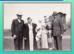 Phillip & Leona Weishaupt with sister Dorothy & Walter Burk. Baby Virginia (1937)