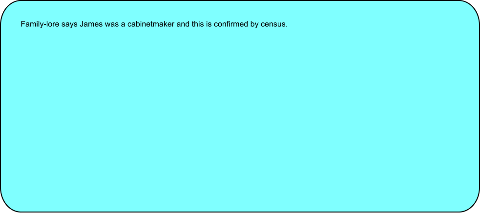 Family-lore says James was a cabinetmaker and this is confirmed by census.